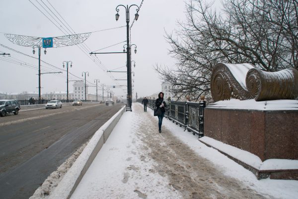 Ноябрьский снегопад в Витебске. Фото Сергея Серебро