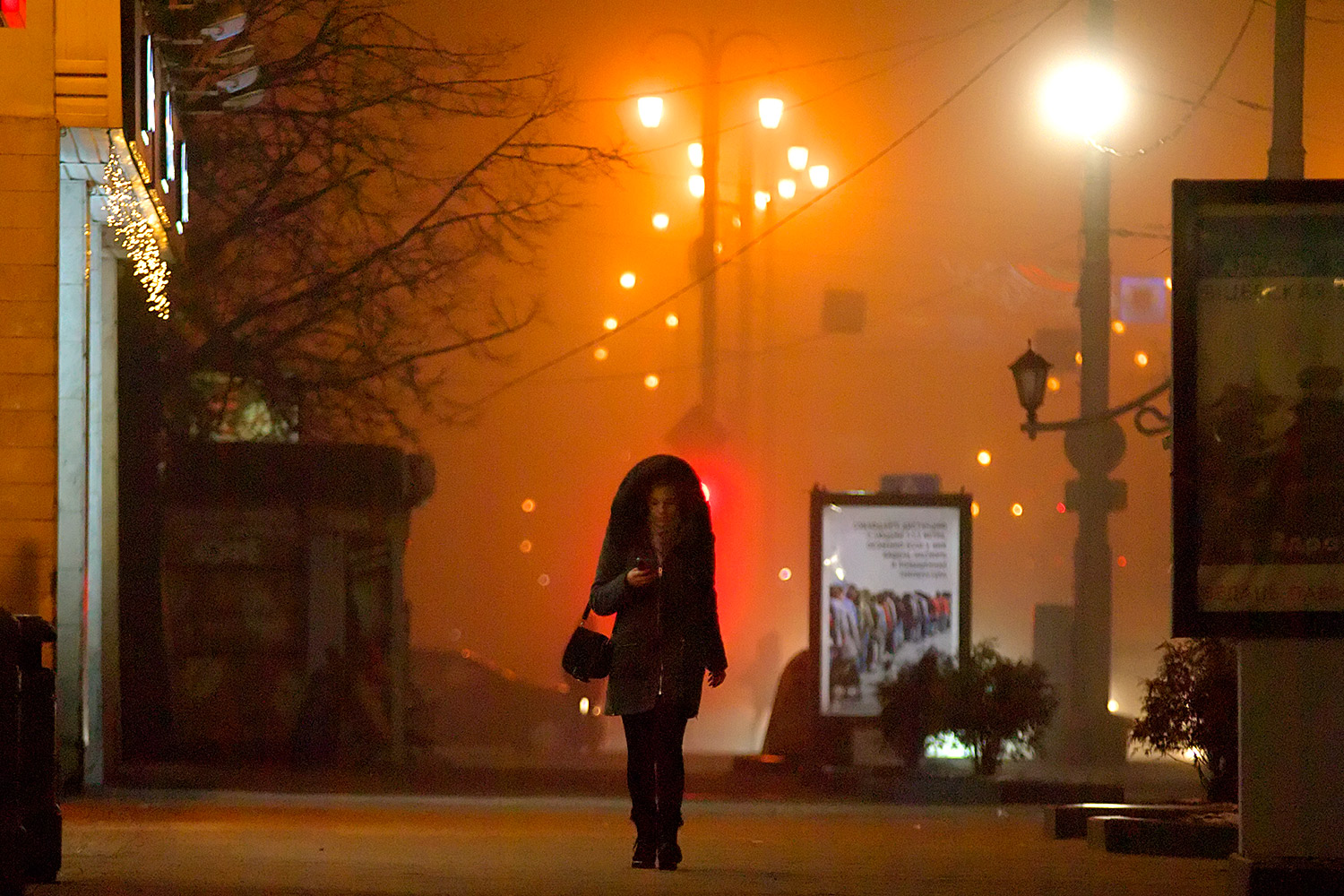 Новогодний Витебск укутан фантастическим туманом. Фото Сергея Серебро