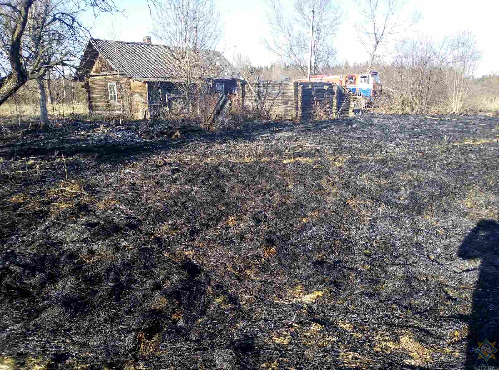 В Чашникском районе на выжженном участке сухой травы нашли обгоревший труп 84-летней пенсионерки. Фото МЧС